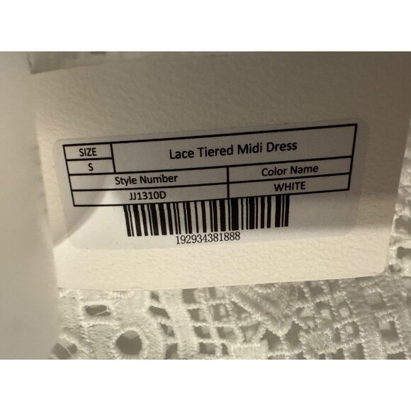 Endless Rose Tiered Midi Dress S Small White Crochet Lace NEW - Picture 14 of 15